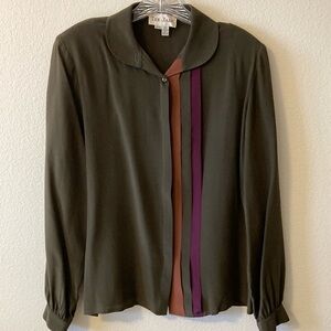 Vintage Silk Tee Jade Blouse